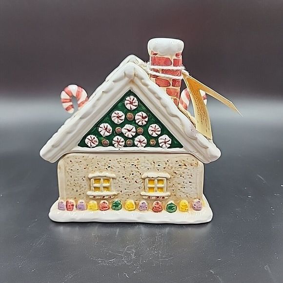 Vintage Sakura Debbie Mumm Sweet Gingerland Gingerbread House Ceramic Canister - Picture 3 of 14